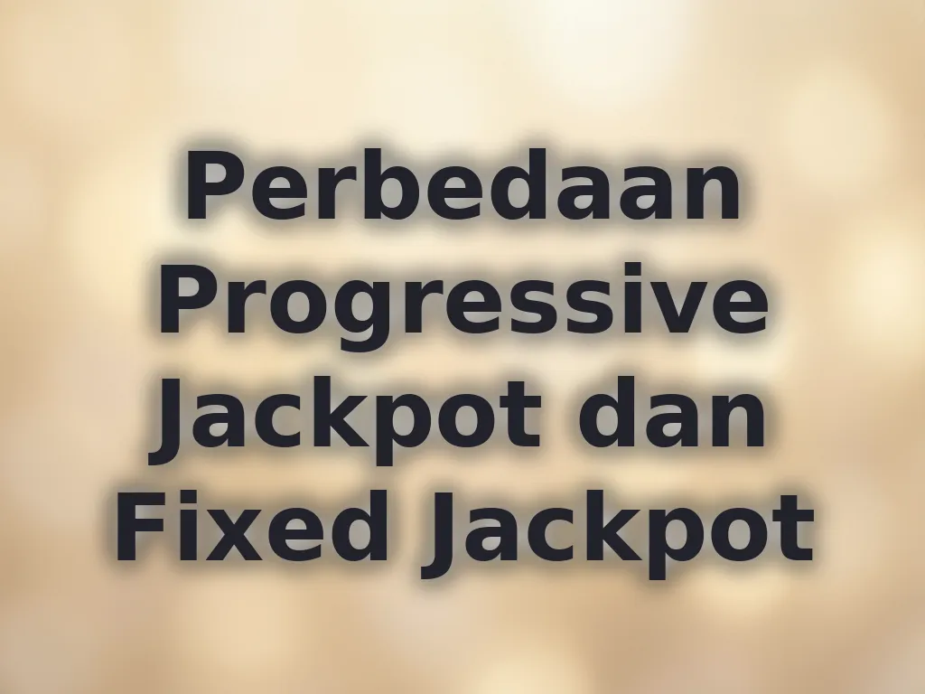 Perbedaan Progressive Jackpot dan Fixed Jackpot