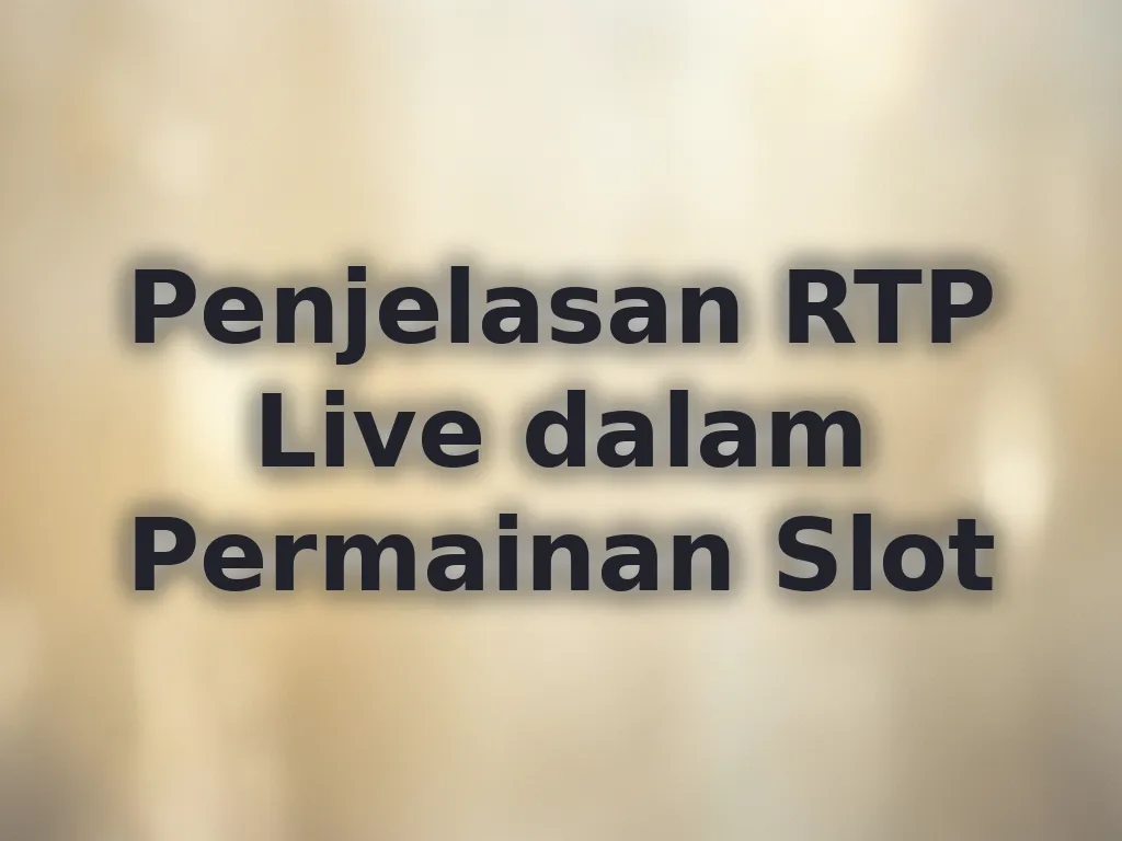 Penjelasan RTP Live dalam Permainan Slot